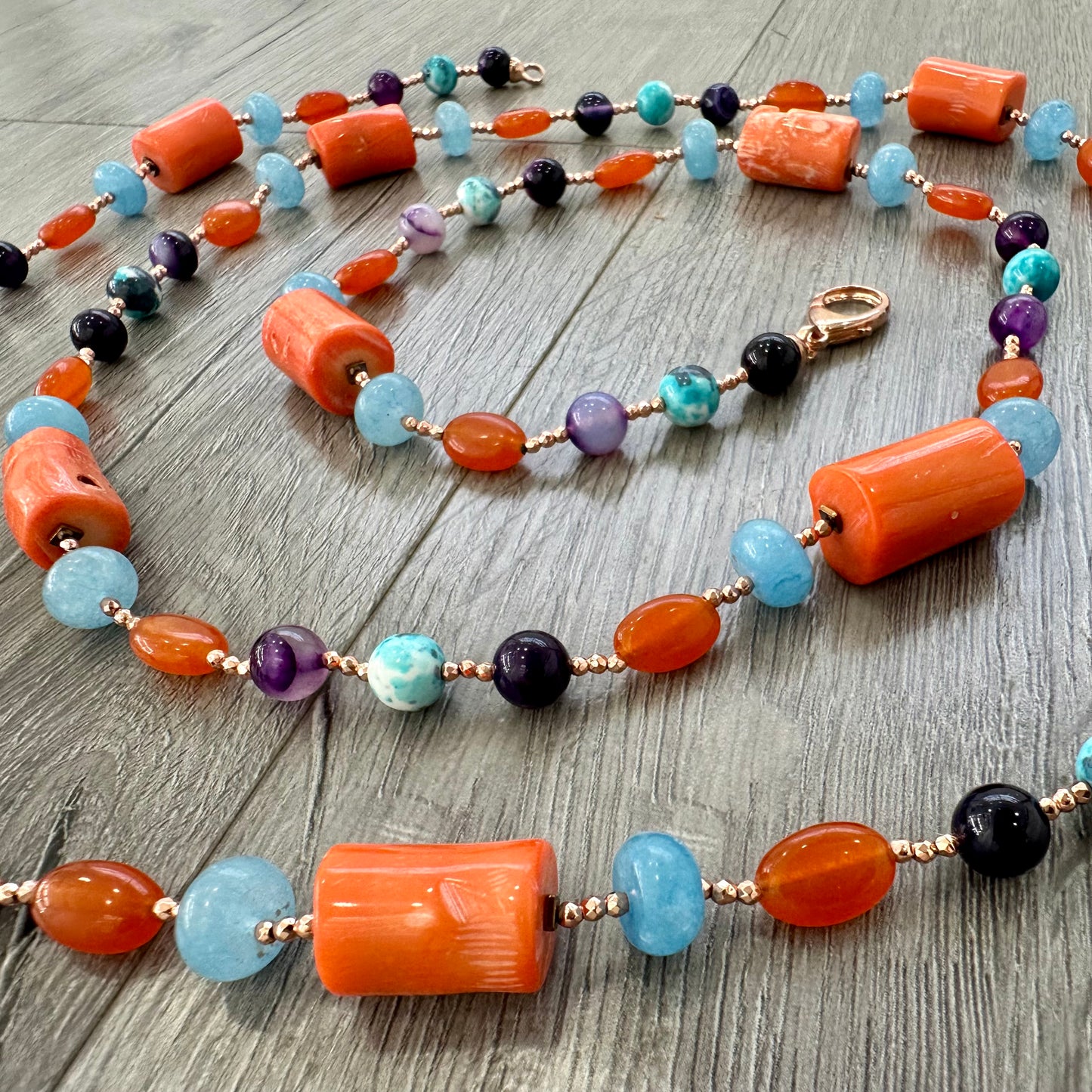 Collana Lunga Corallo Bambù