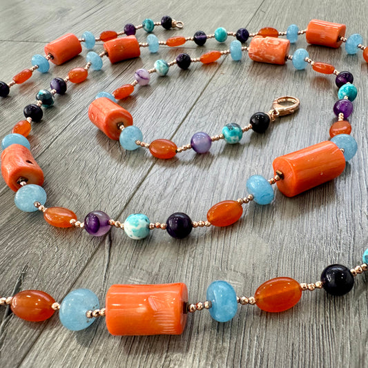 Collana Lunga Corallo Bambù