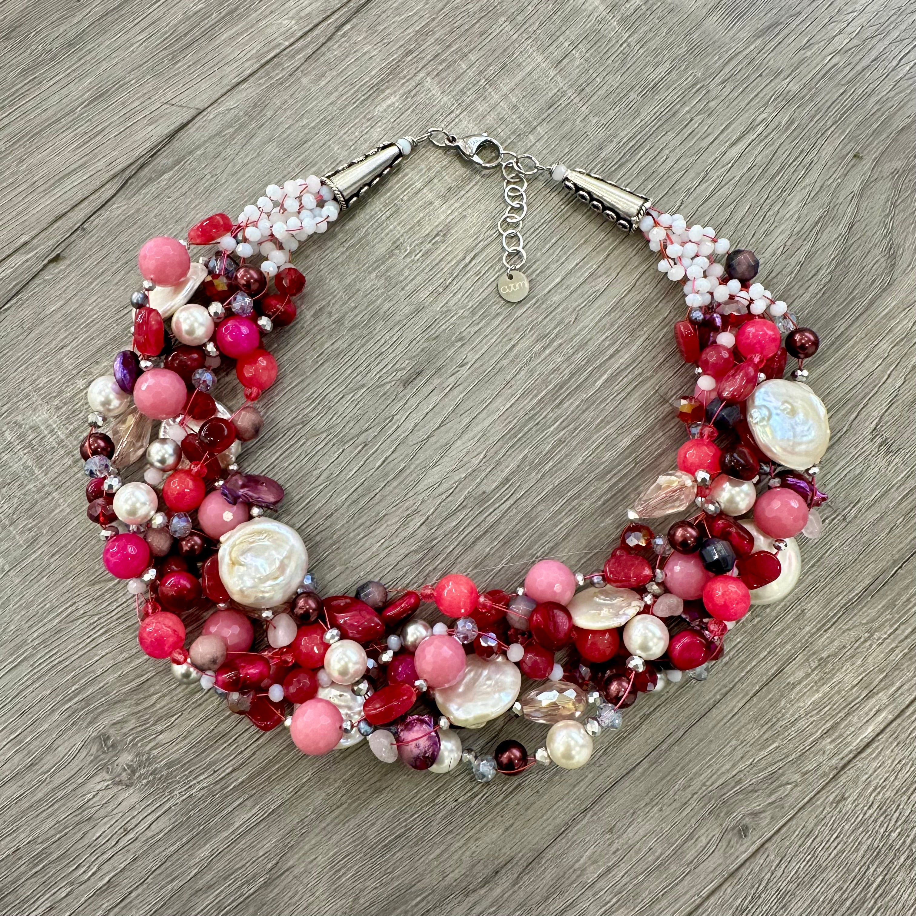 Collana Intrecciata Fuxia