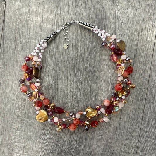 Collana Intrecciata color Melograno