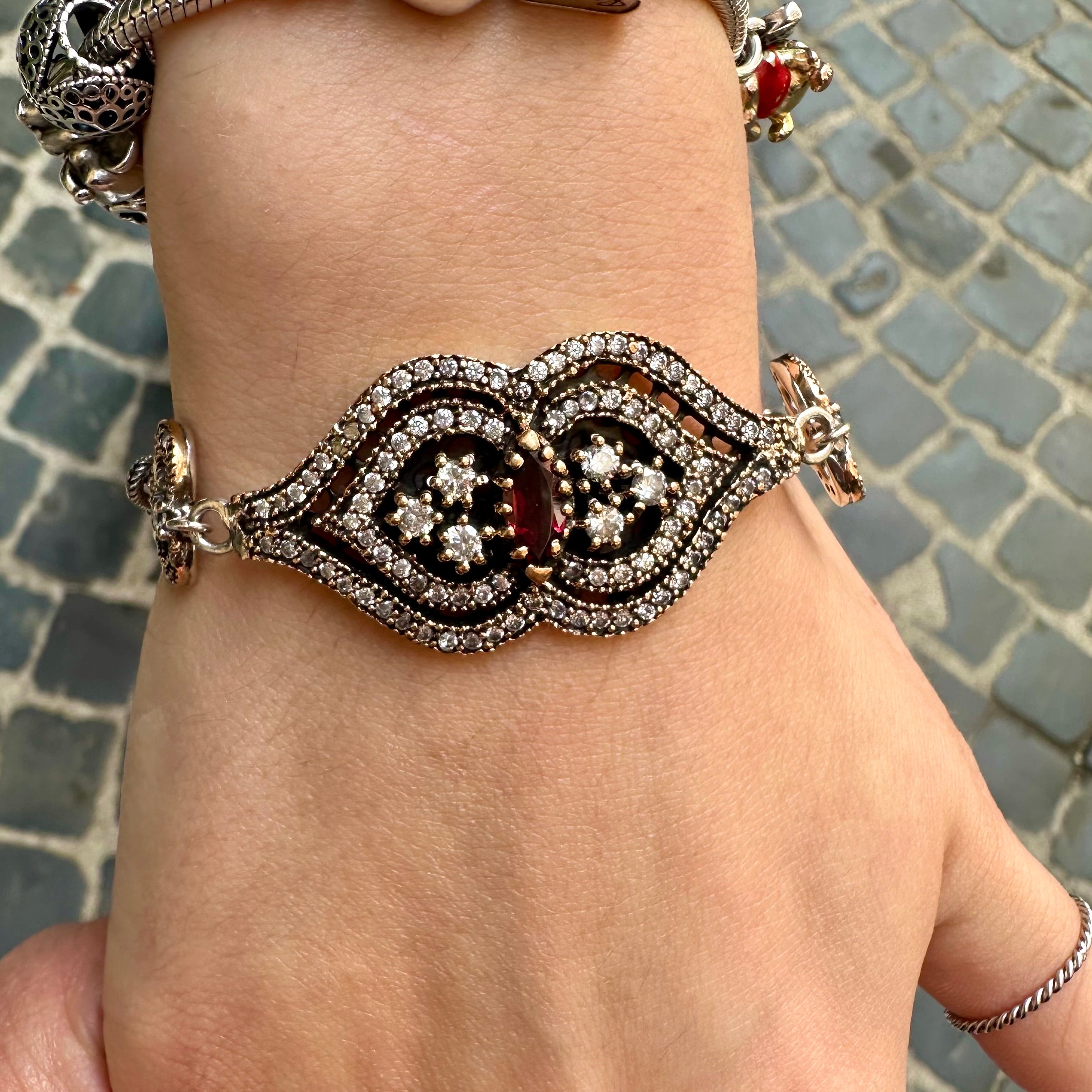 Bracciale Turco Argento e Granato