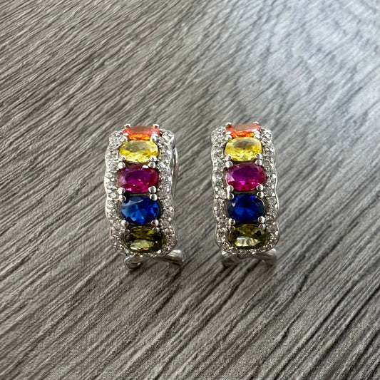 Orecchini in Argento 925 con Zirconi Multicolori