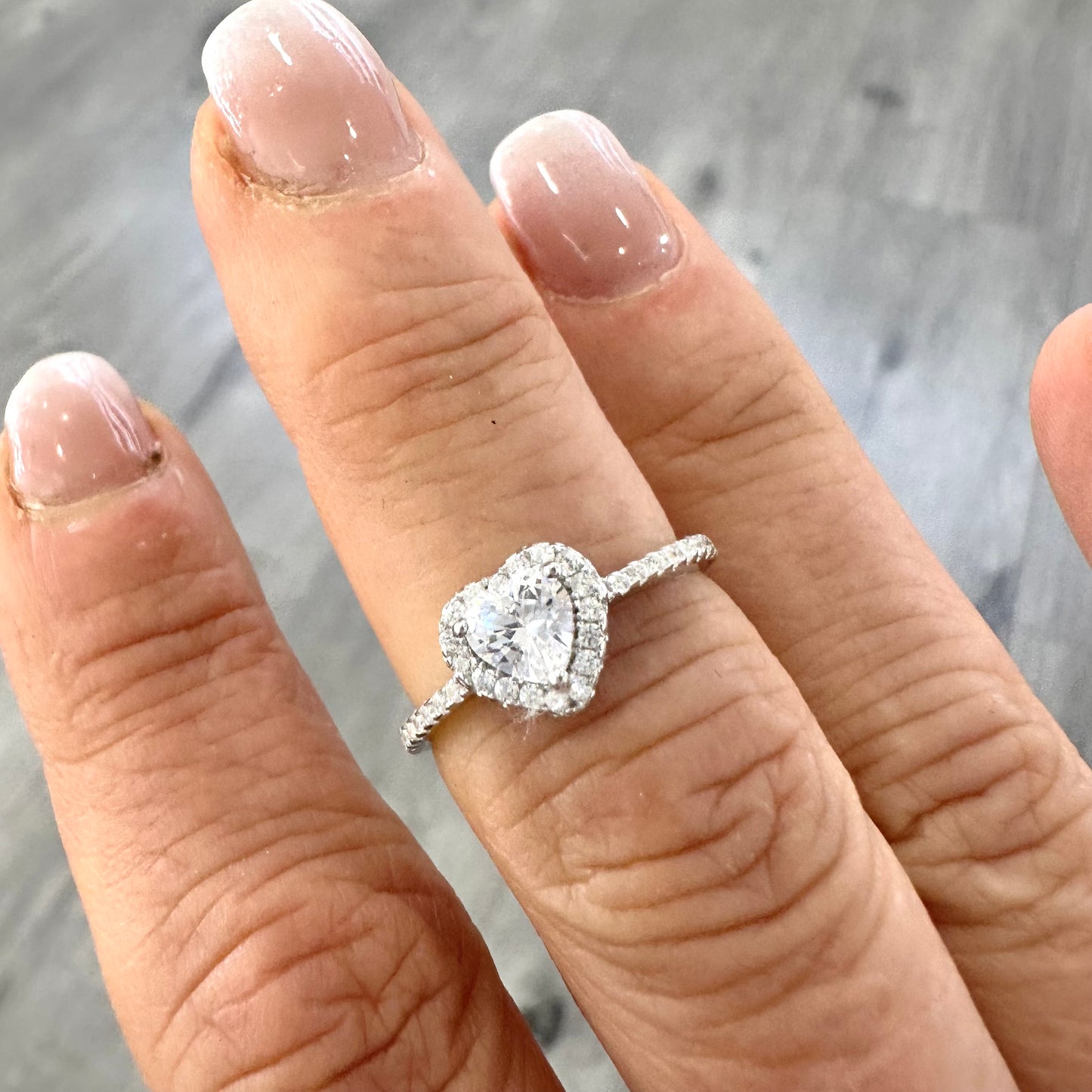 Anello Argento 925 con Cuore Bianco