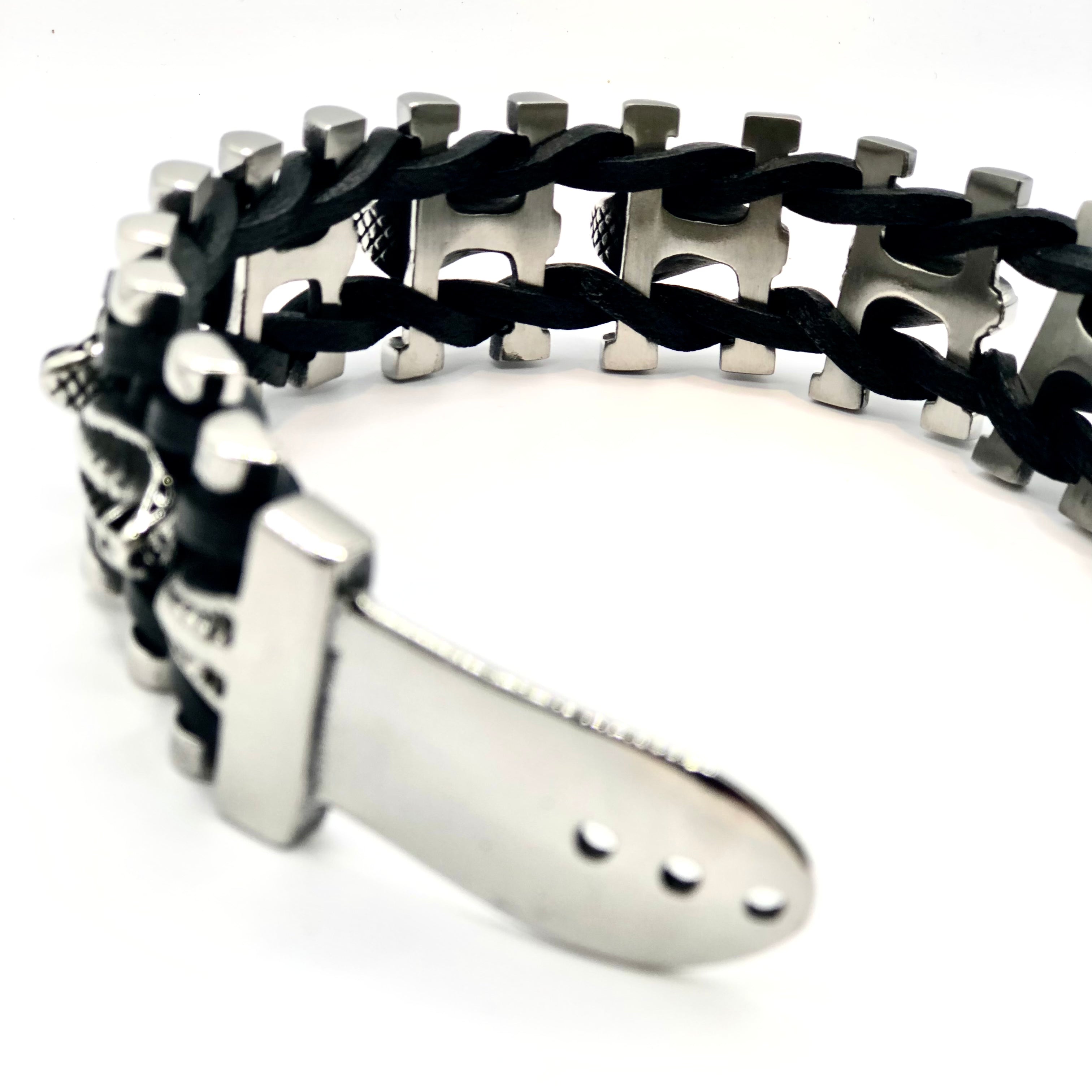 Bracciale Biker con teste di cobra