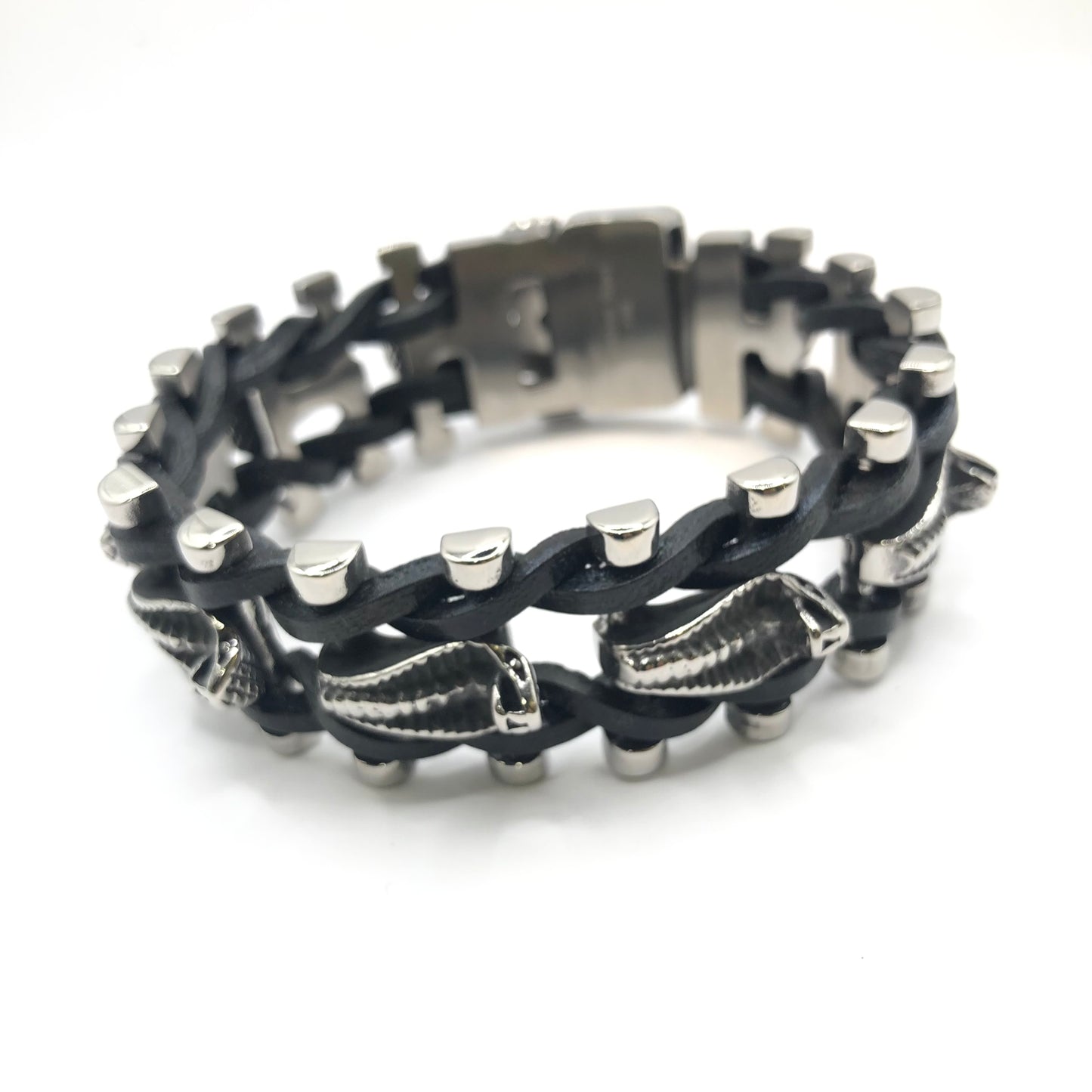 Bracciale Biker con teste di cobra