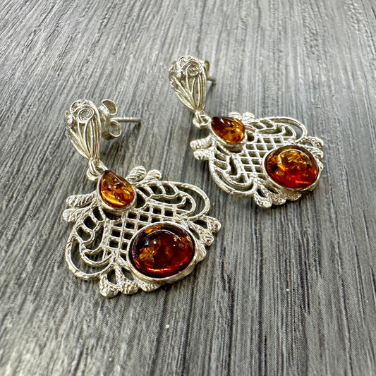 Orecchini in Argento 925 e Ambra