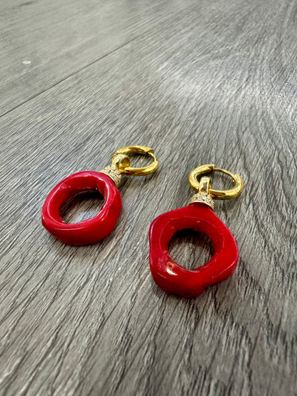 Set in Argento 925 con Corallo Bambù – Collana e Orecchini Pendenti