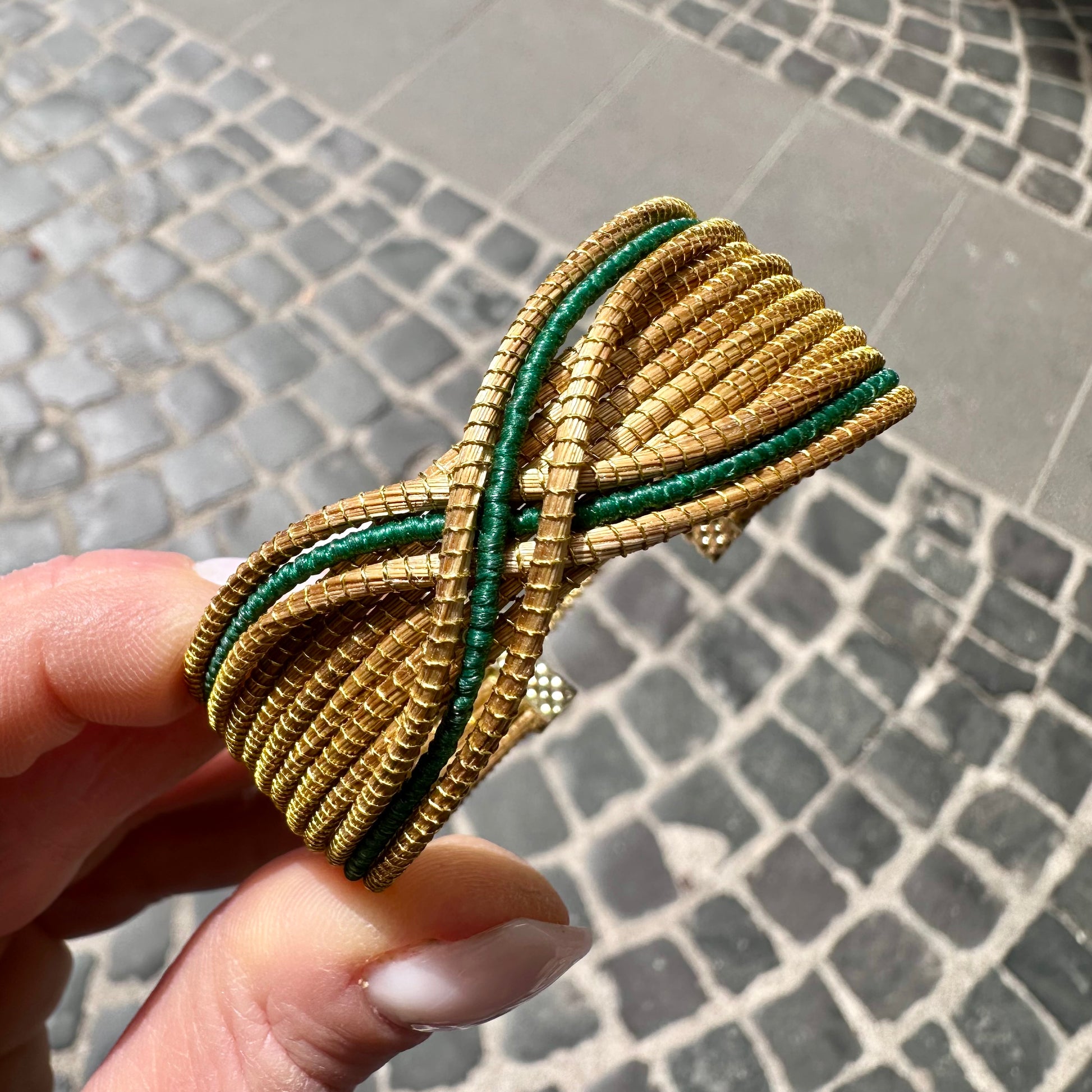 Bracciale in fibra Naturale di Capim Dourado oro vegetale