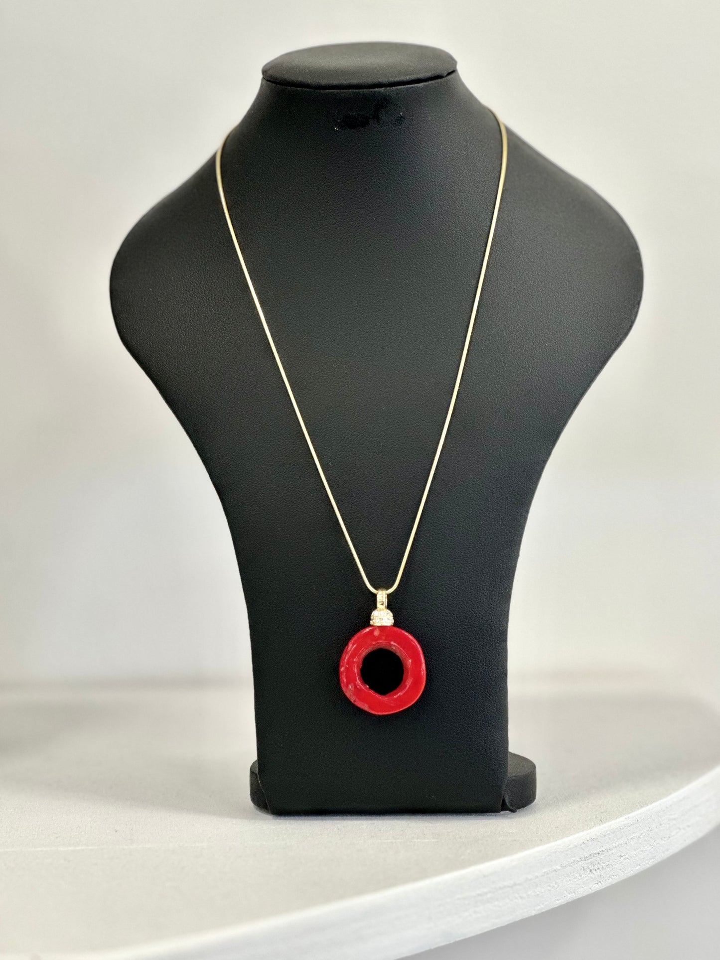 Set in Argento 925 con Corallo Bambù – Collana e Orecchini Pendenti