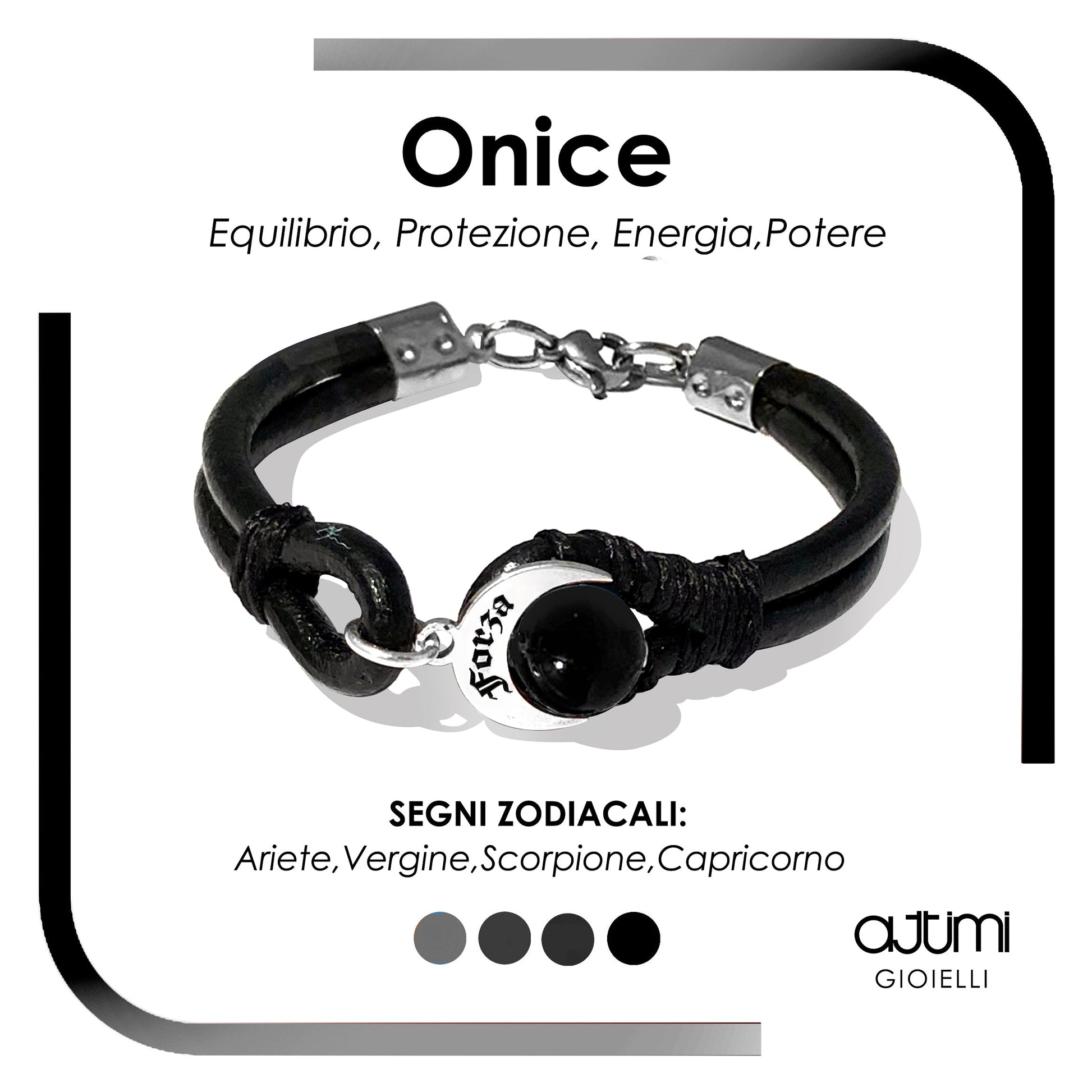 Bracciale Talismano Naja Forza con Onice, proprietà e segni zodiacali