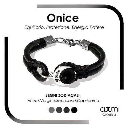 Bracciale Talismano Naja Forza con Onice, proprietà e segni zodiacali