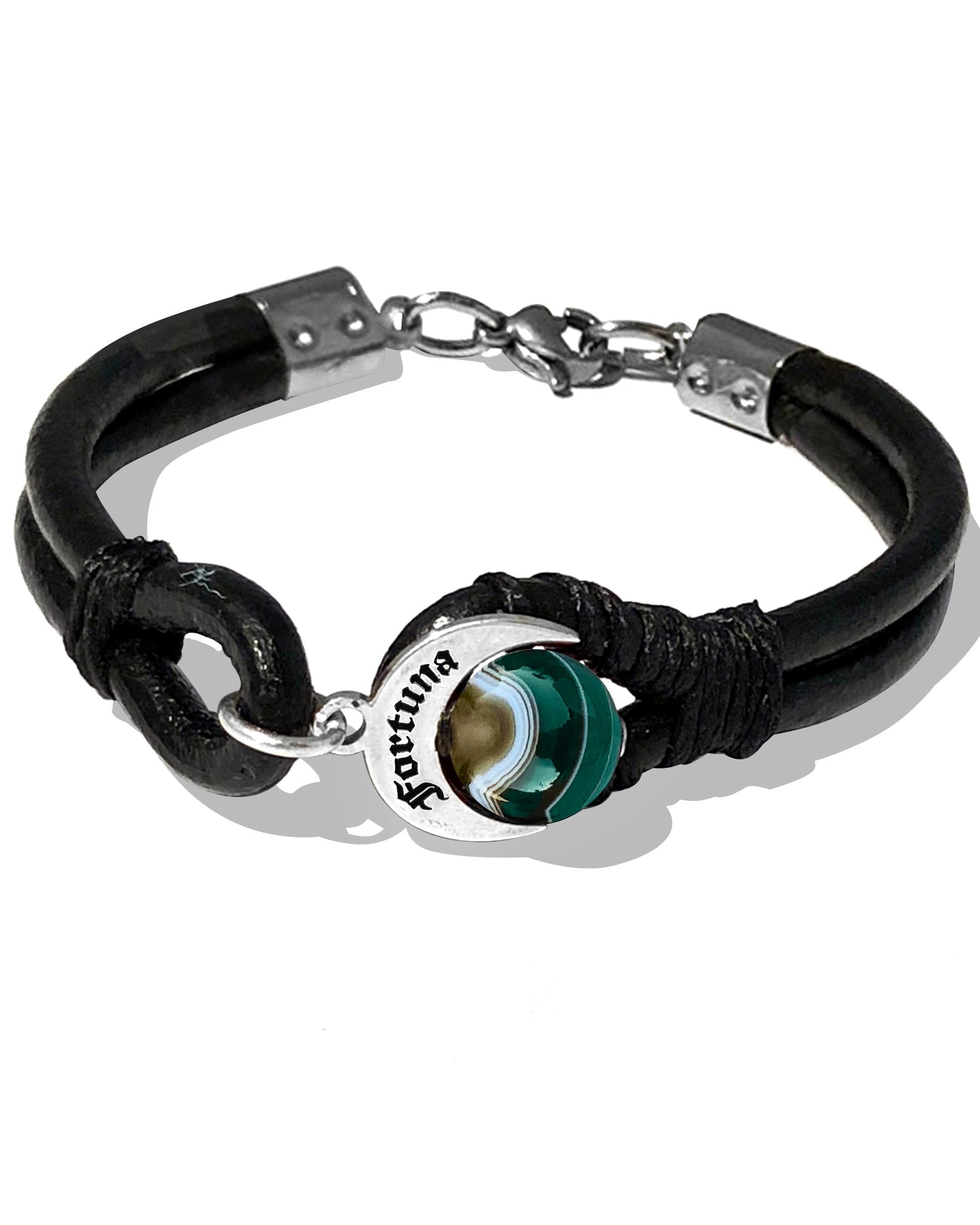 Bracciale Talismano Naja Fortuna in Argento 925 e Agata Verde