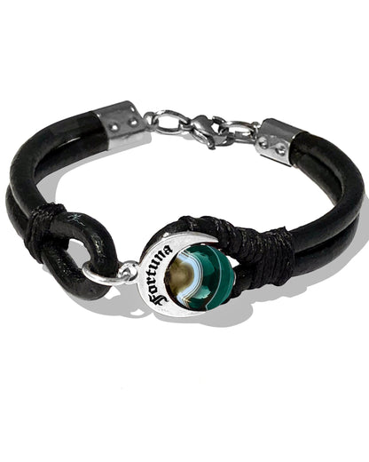 Bracciale Talismano Naja Fortuna in Argento 925 e Agata Verde