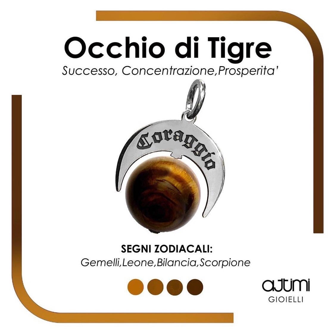 Talismano Coraggio con Occhio di Tigre – segni Gemelli, Leone, Bilancia e Scorpione