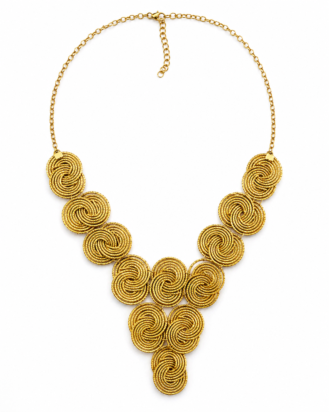 Collana con dischi intrecciati in Capim Dourado effetto oro naturale