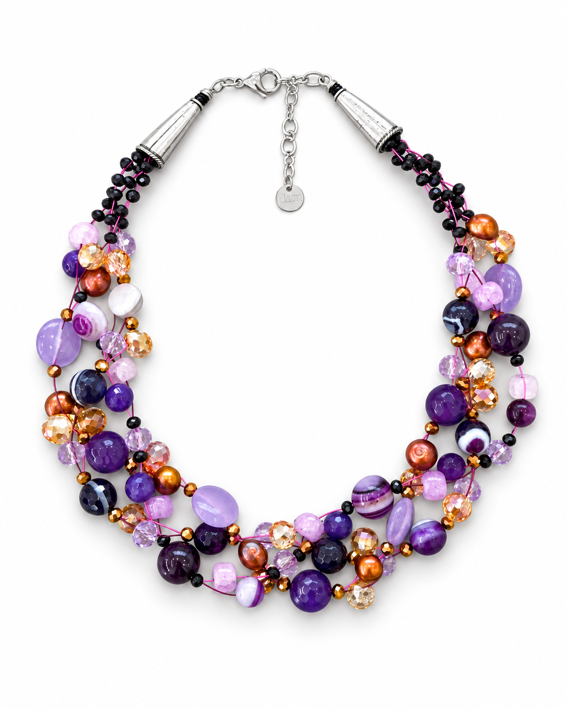 Collana Intrecciata Viola modello Essenziale su fondo bianco