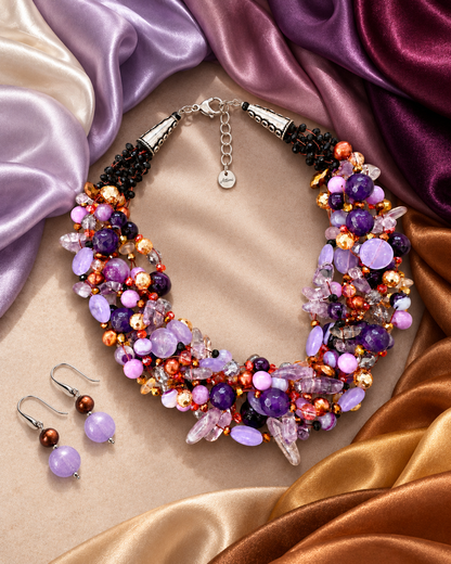 Collana Intrecciata Viola versione Premium ambientata