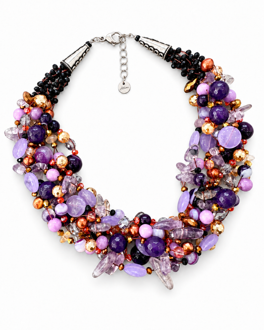 Collana Intrecciata Viola modello Premium su fondo bianco 