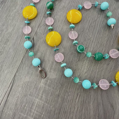 Collana Multicolore in Pietre Dure con Chiusura in Argento 925
