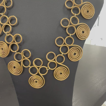Collana Capim Dourado "Marzia"- spirali di Oro Vegetale