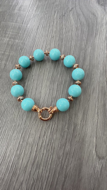 Bracciale in Argento Rosato e Pasta di Turchese