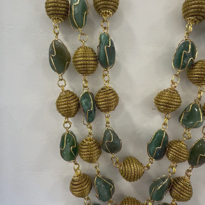Collana Capim Dourado “Domizia” - Oro Vegetale e Pietre Naturali