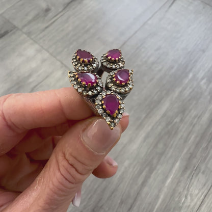 Anello 5 Pietre Radice di Rubino