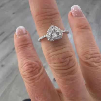 Anello Argento 925 con Cuore Bianco