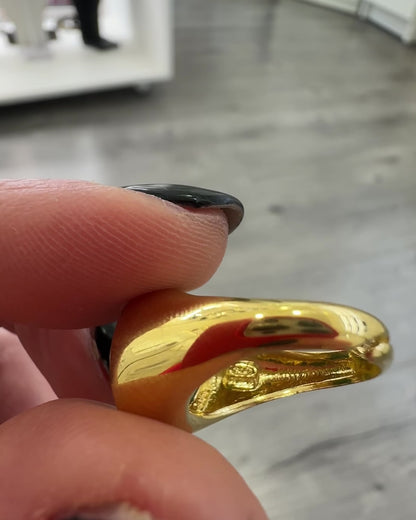 Anello Chevalier in Argento 925 Dorato con Malachite Verde