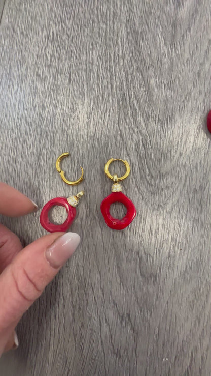 Set in Argento 925 con Corallo Bambù – Collana e Orecchini Pendenti
