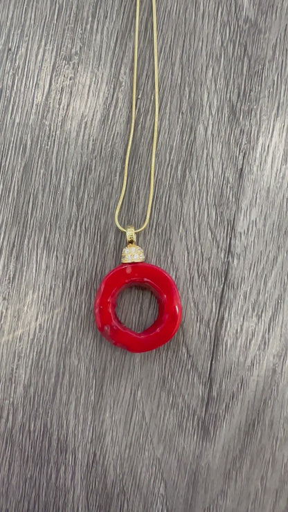 Set in Argento 925 con Corallo Bambù – Collana e Orecchini Pendenti