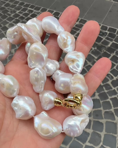 Collana in Perle Scaramazze con Chiusura in Argento 925 Dorato