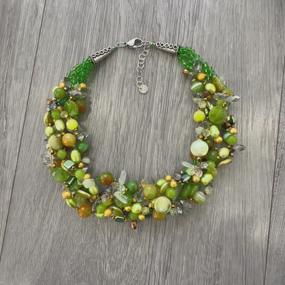 Collana Intrecciata Verde Lime