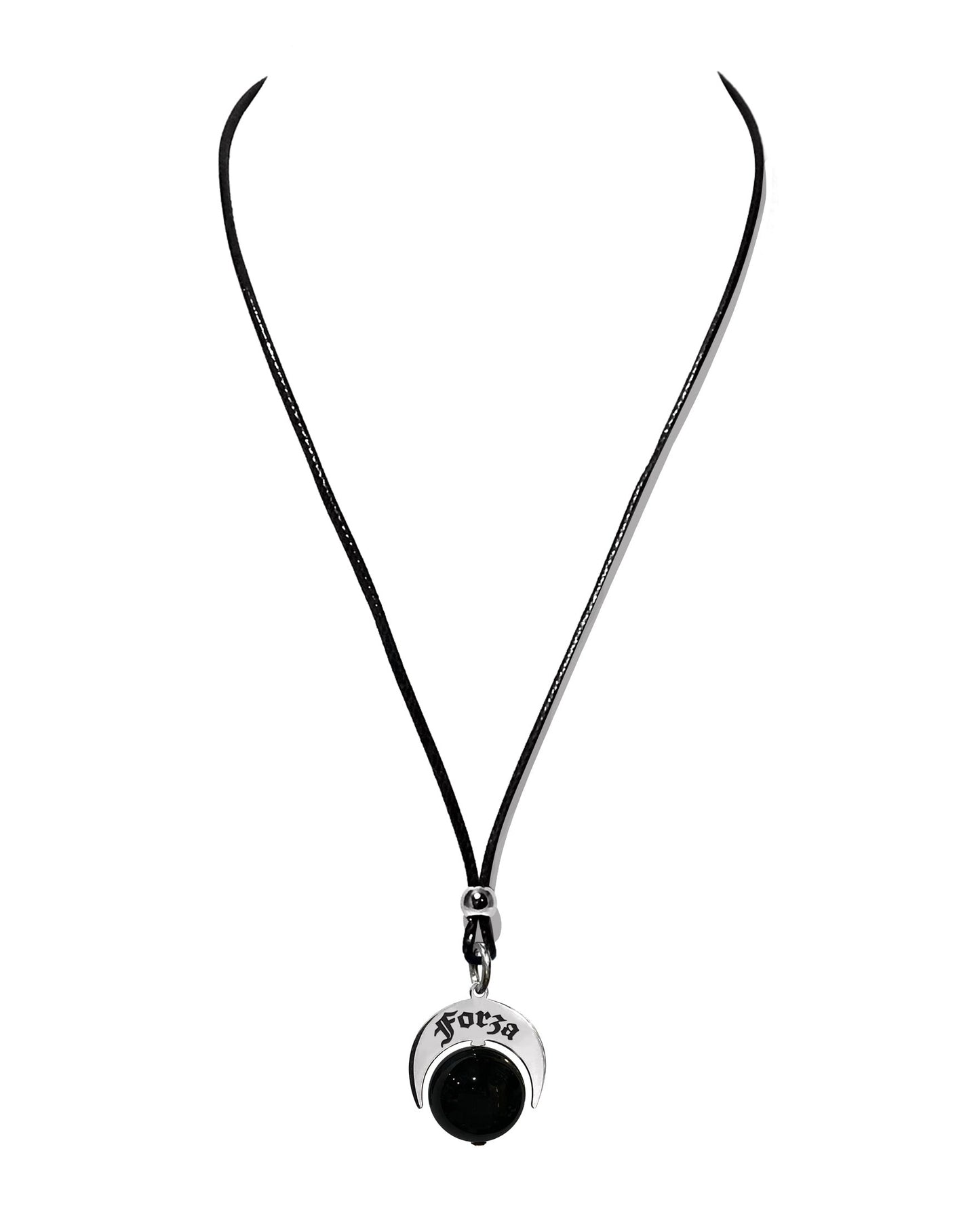 Talismano artigianale in Argento 925 e Onice naturale con cordino.