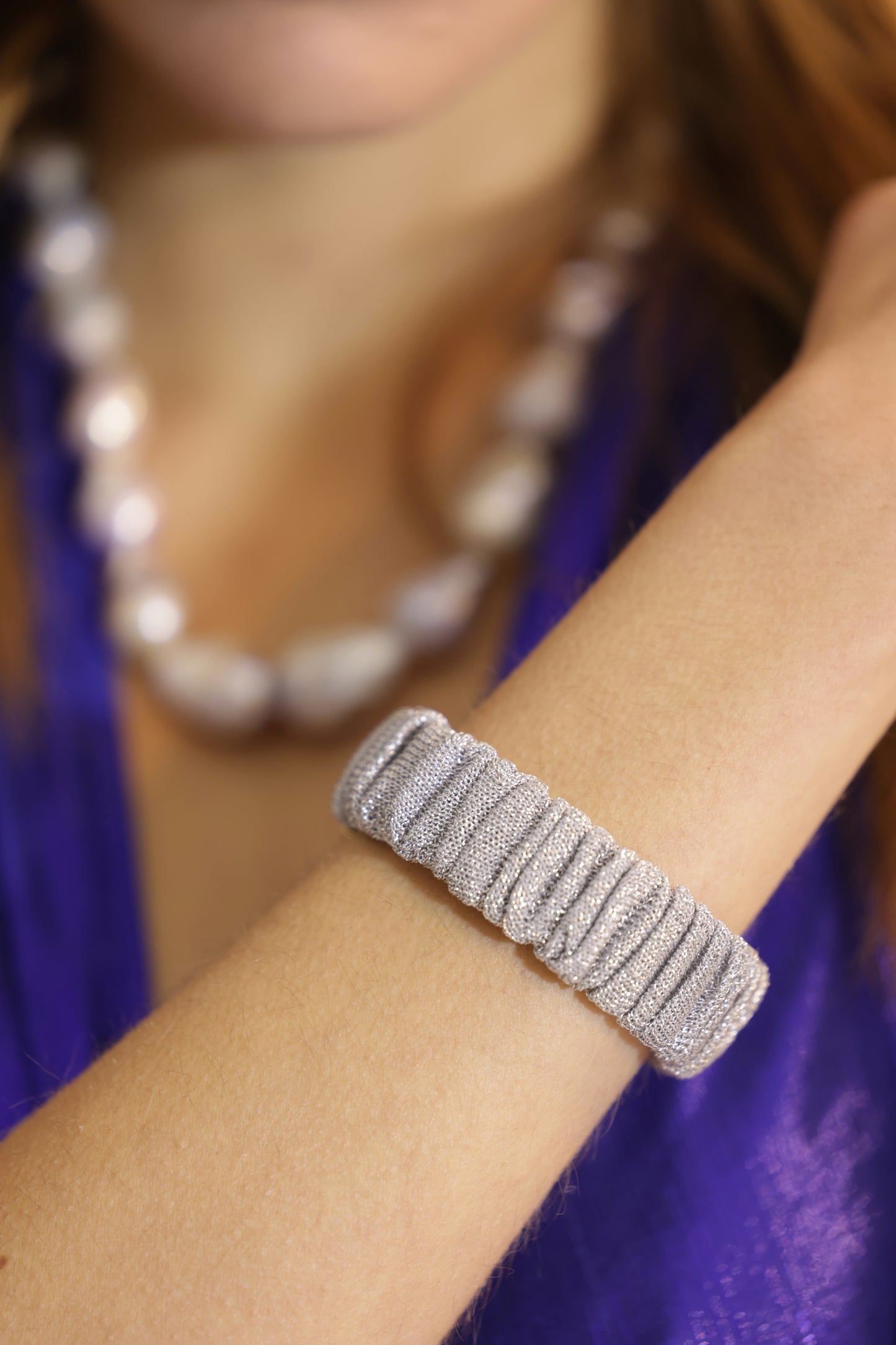 Bracciale Donna in Lurex Argento