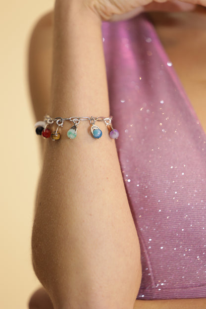 Bracciale Naja completo con 7 Talismani in Argento 925