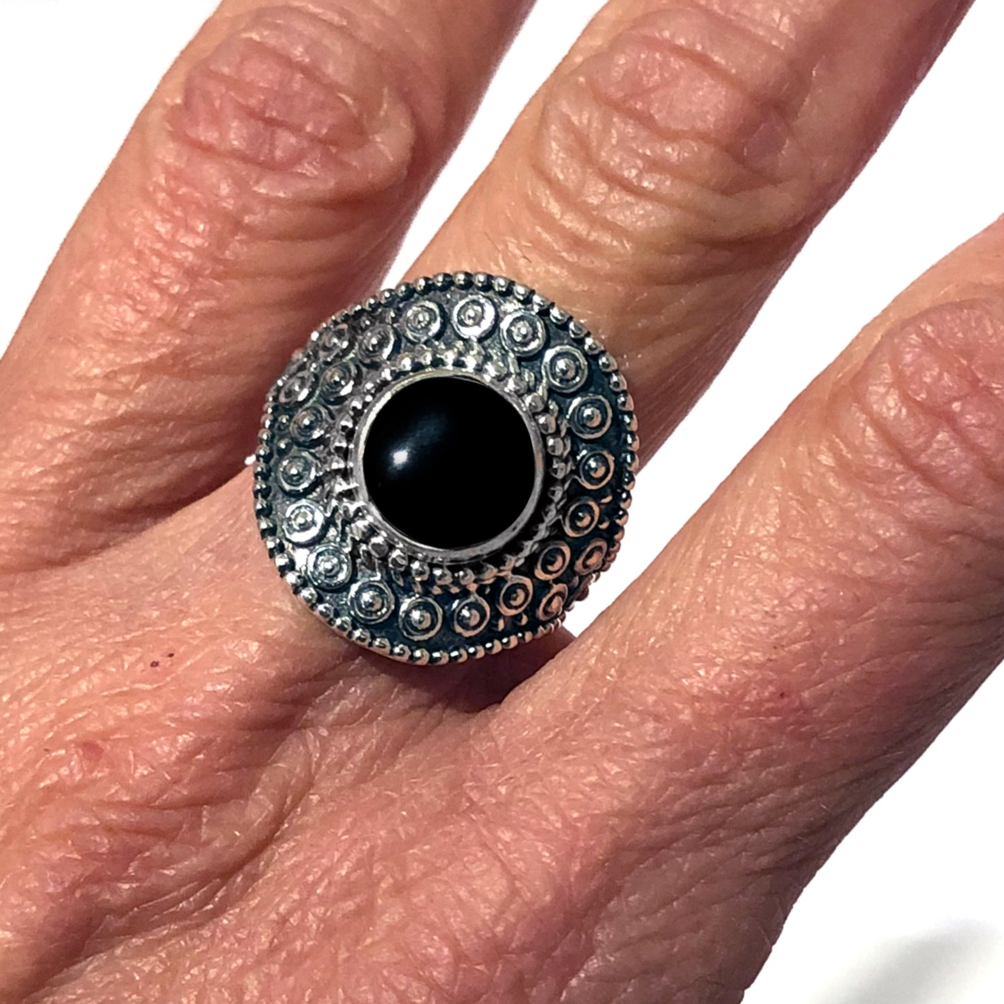 Anello Donna Argento e Onice