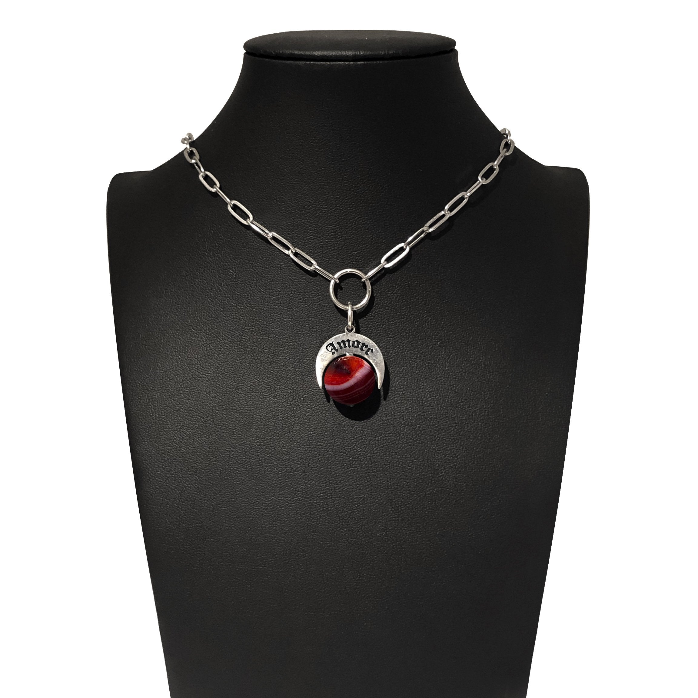 Choker Naja Talismano “Amore” Agata Rossa