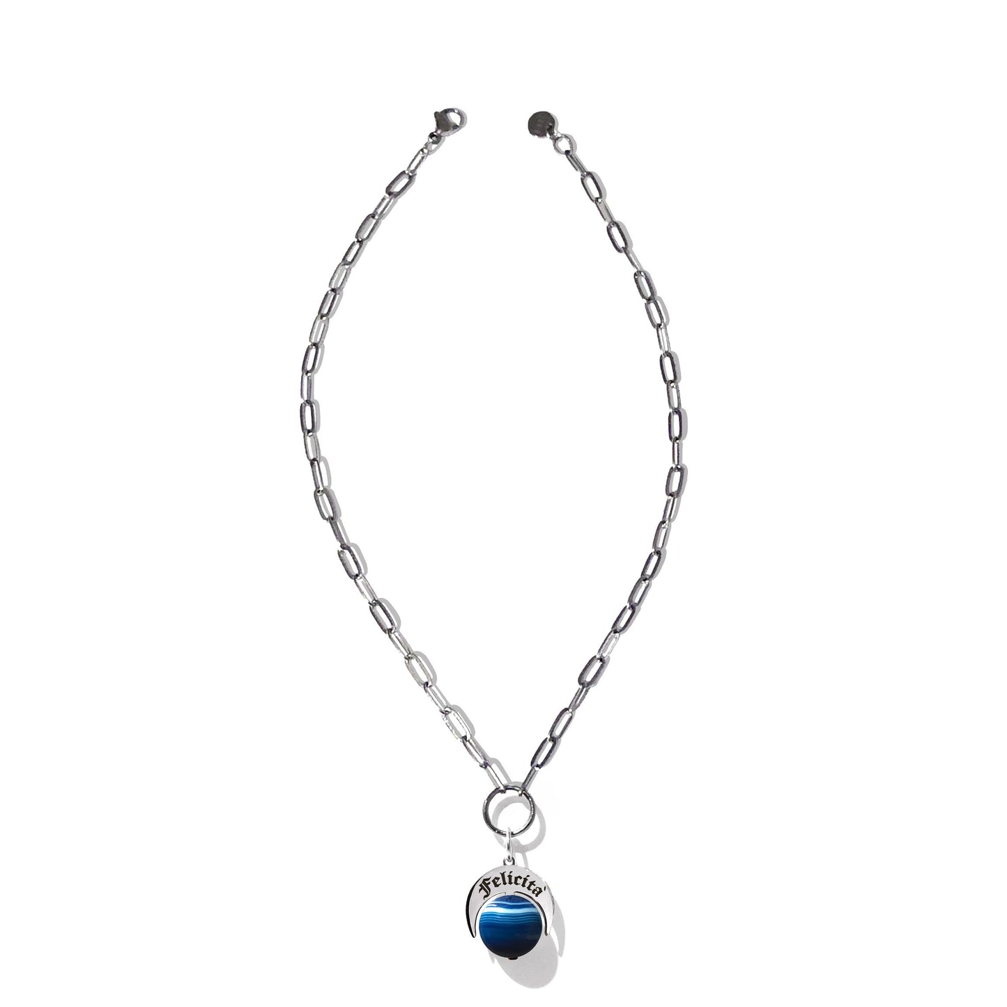 Choker Naja Talismano “Felicità” Agata Blu