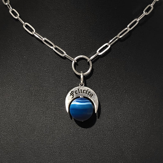 Choker Naja Talismano “Felicità” Agata Blu