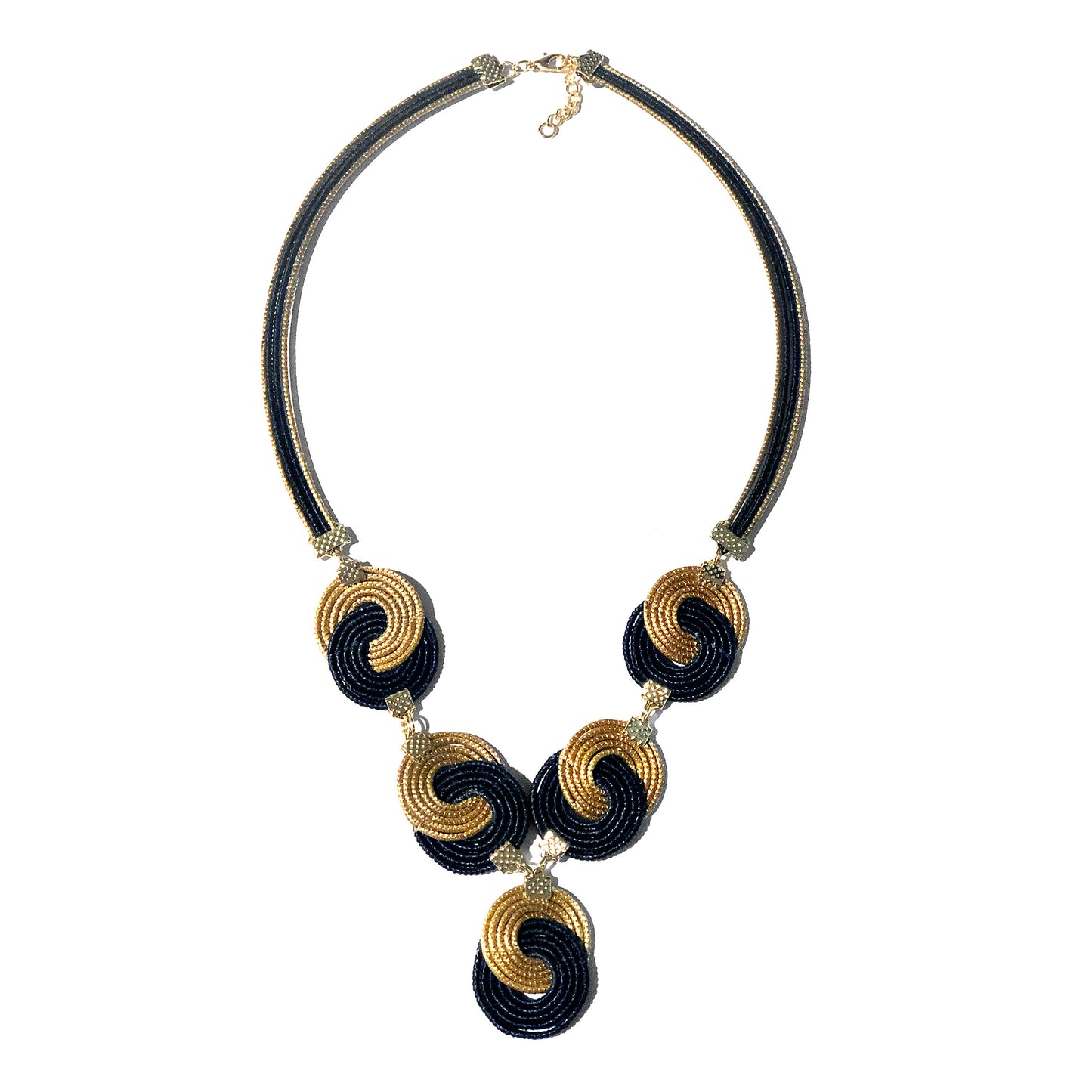 Collana "Spiralis" Nera Capim Dourado