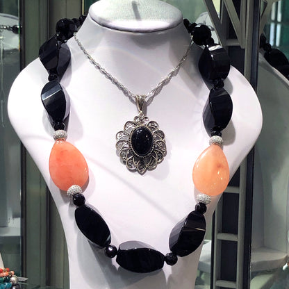Collana Donna Nera Onice e Giada