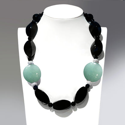 Collana Donna Nera Onice e Giada