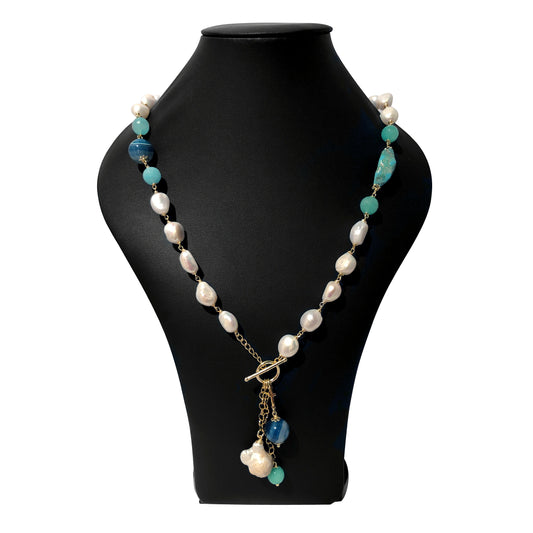 Collana Donna con Perle e Pietre Dure
