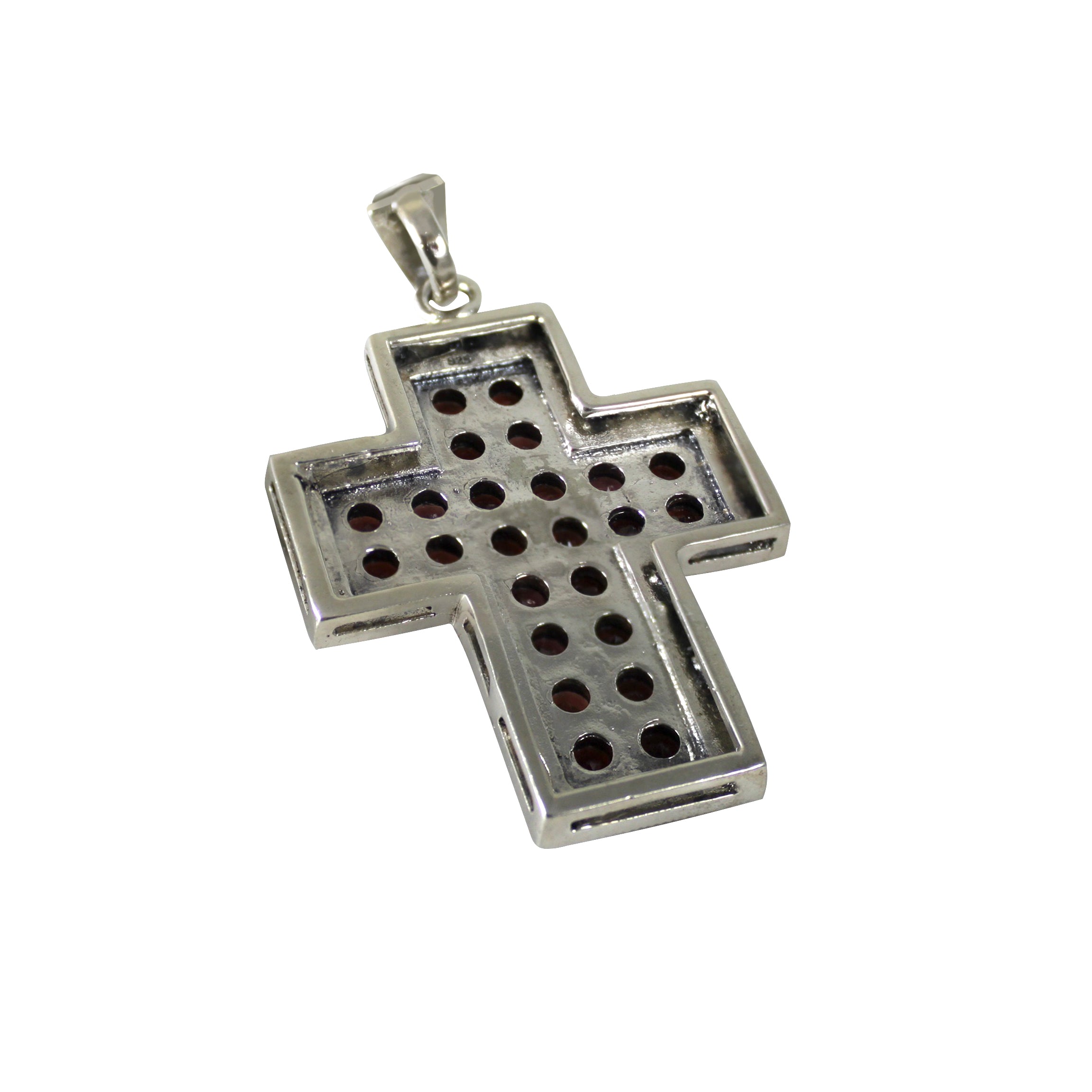 Pendente Croce Argento 925 e Granato