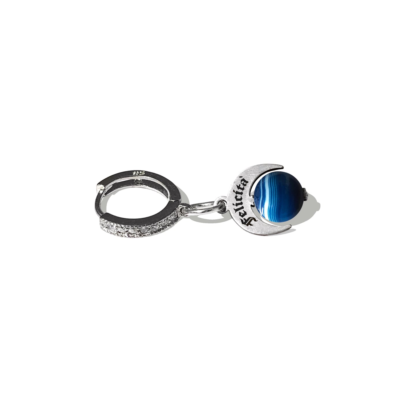 Orecchino Felicità con Pietra Blu