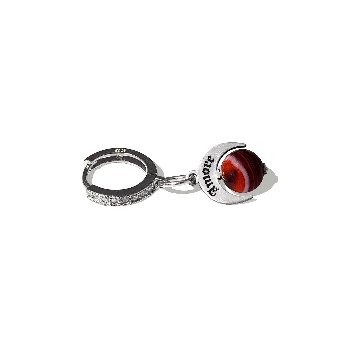 Orecchino Amore con Pietra Rossa