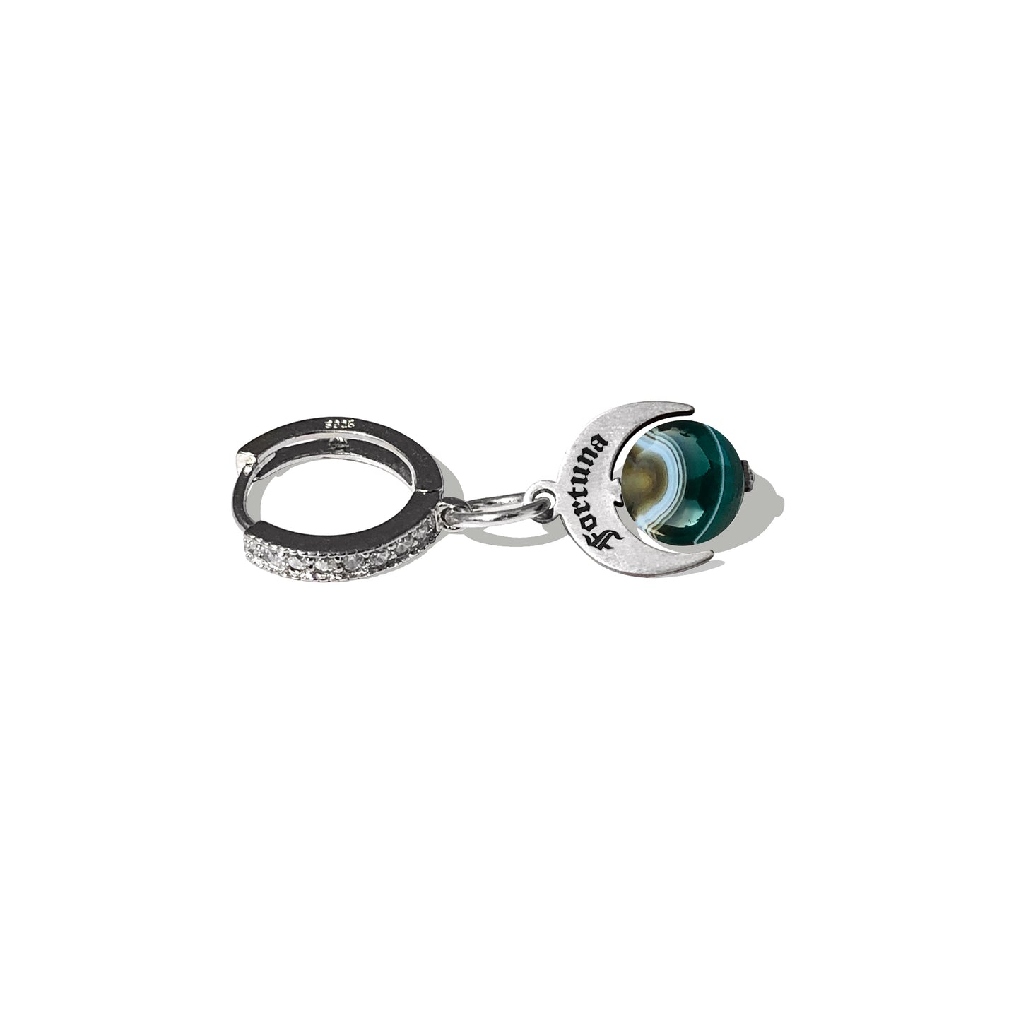 Orecchino Fortuna con Pietra Verde