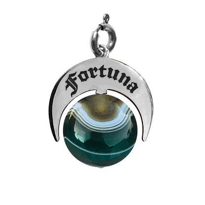Charm Talismano Fortuna con Pietra Agata Verde