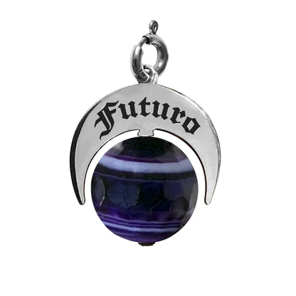 Charm Talismano Futuro con Pietra Agata Viola